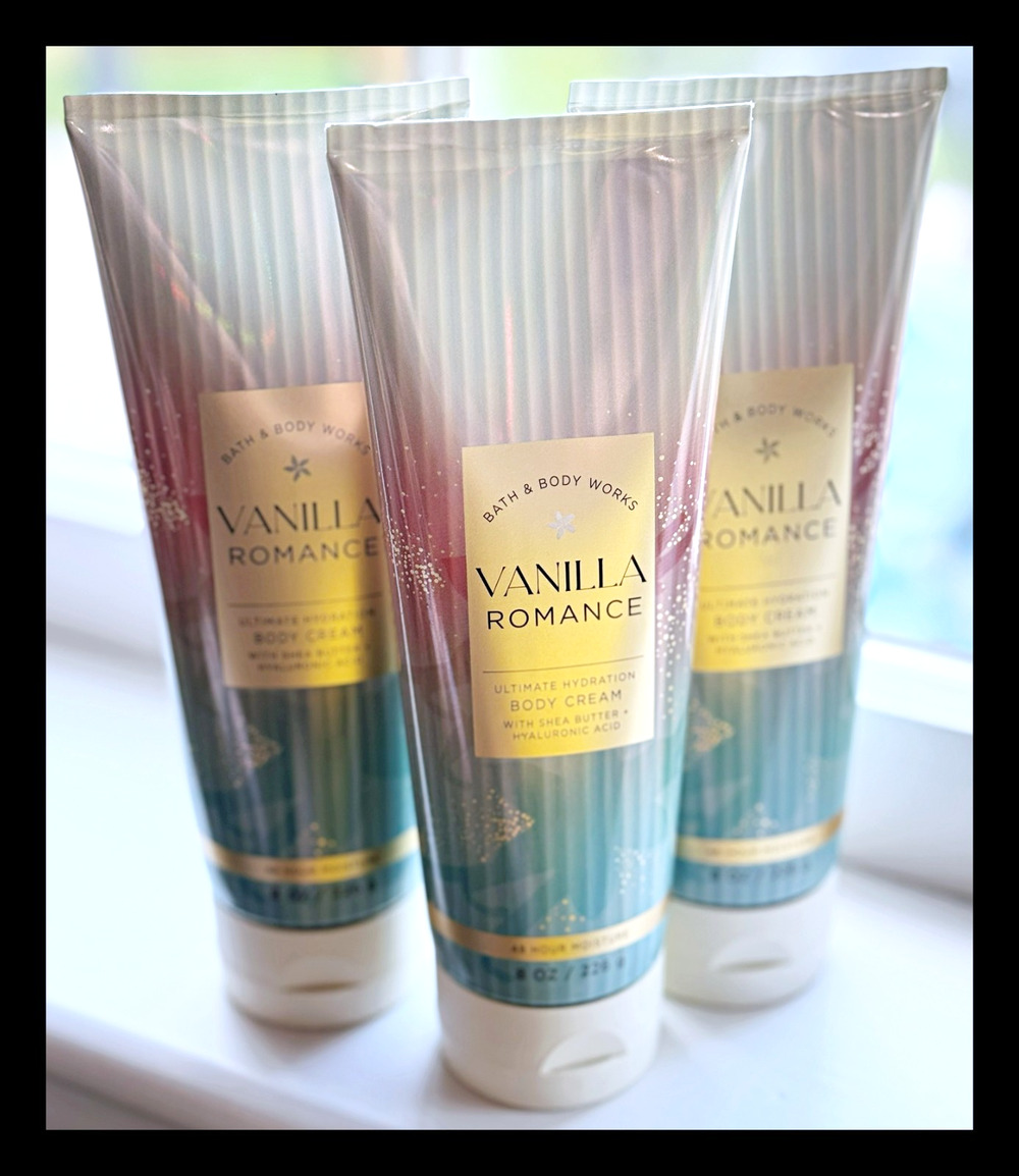 Bath & Body Works Vanilla Romance 8 oz Ultimate Hydration Body Cream x3